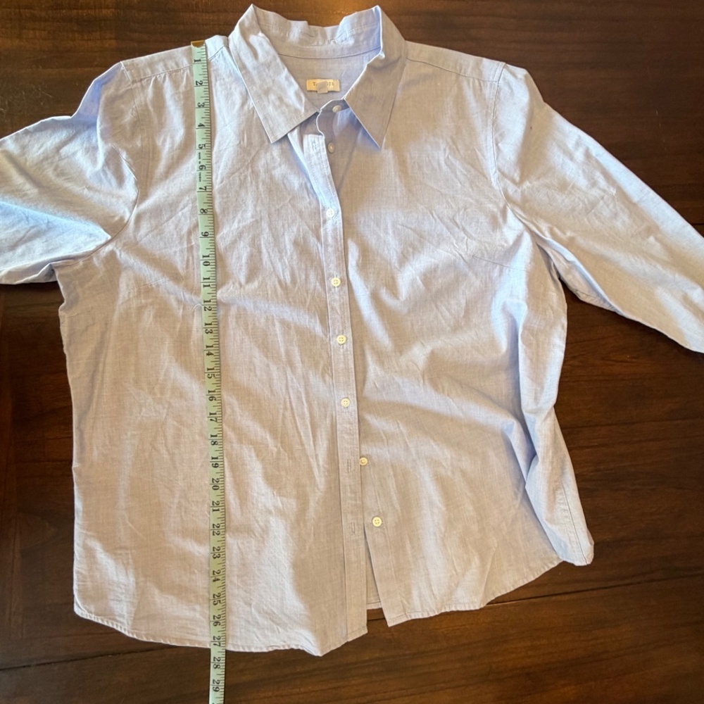 Talbots Women's Blue Long Sleeve Wrinkle Resistant Button Up Shirt, Size XL - Picture 9 of 10